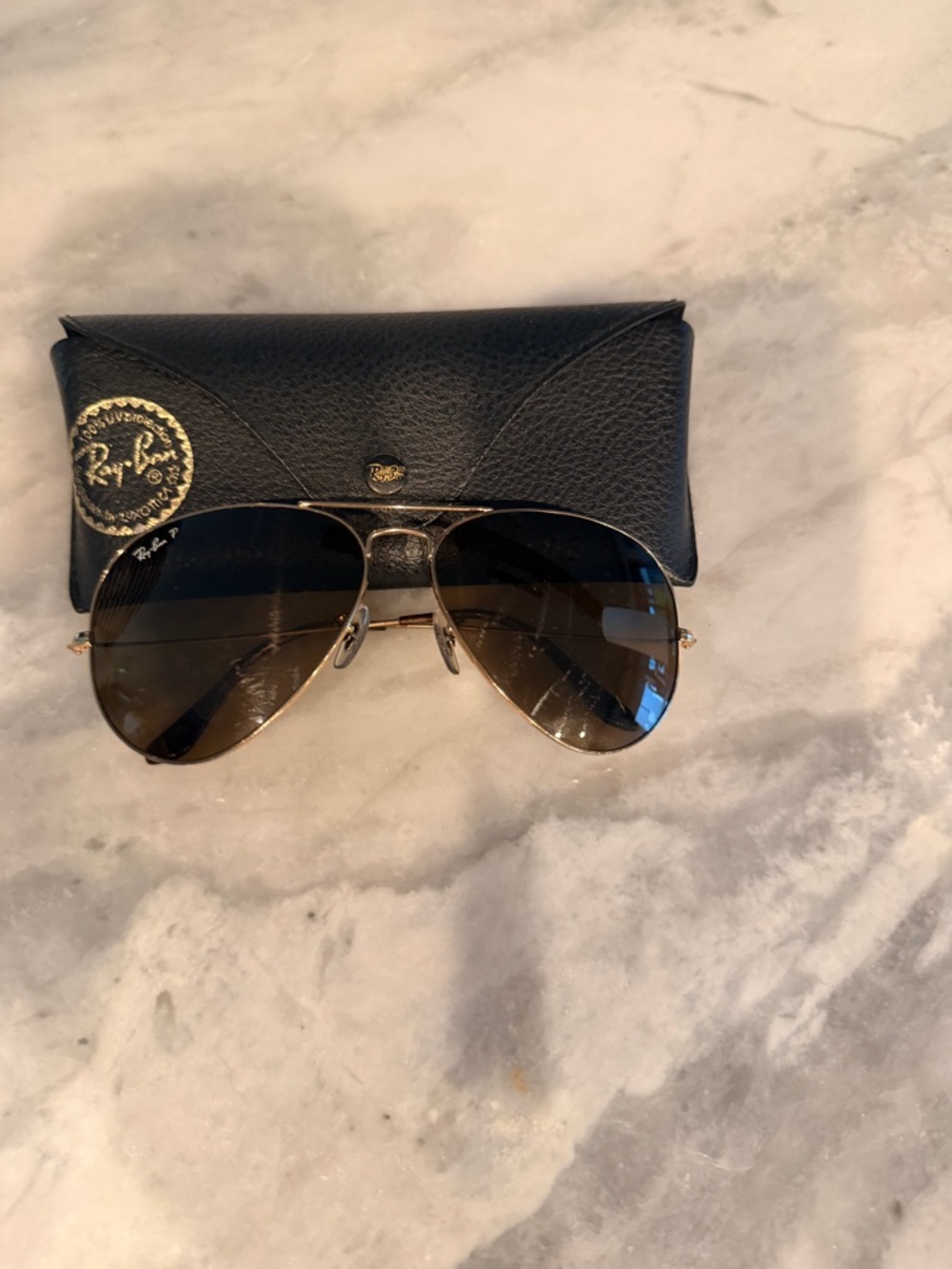 Ray-Ban Aviator Women’s Sunglasses in Black/Gold